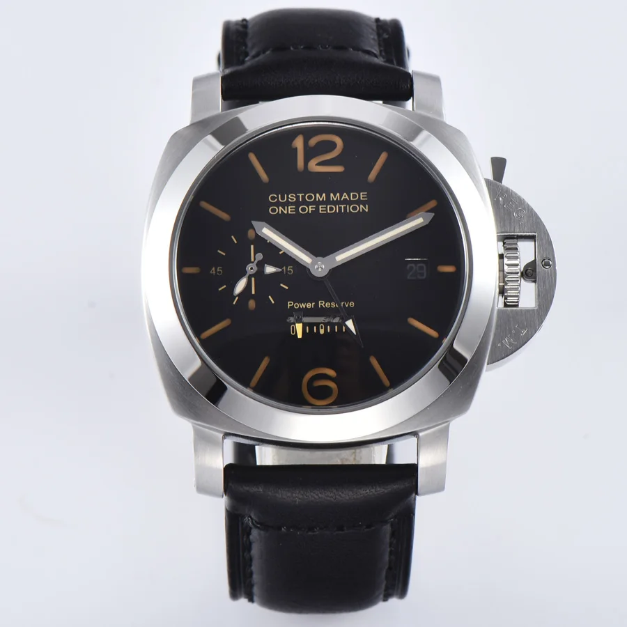 Power reserve automatic mechanical watch watch men Luminous waterproof date stainless steel Leather 44MM NH12
Power reserve automatic mechanical watch watch men Luminous waterproof date stainless steel Leather 44MM NH12