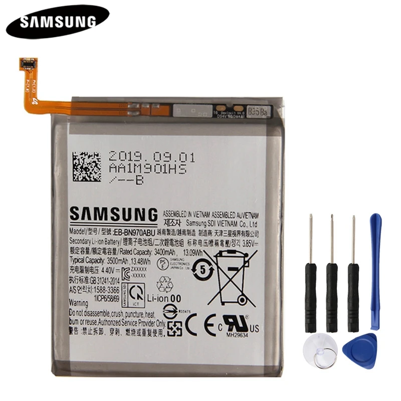 Original Phone Battery EB-BN970ABU For Samsung GALAXY Note 10 Note X Note10 NoteX 3500mAh Authentic Replacement Battery
Original Phone Battery EB-BN970ABU For Samsung GALAXY Note 10 Note X Note10 NoteX 3500mAh Authentic Replacement Battery