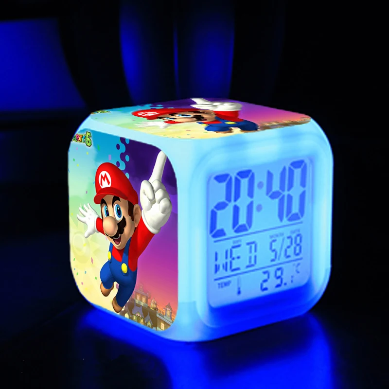 Super Mario LED Alarm Clock Mario 7 Color Changing Digital Alarm Clock Thermometer Action Figure Toy For Christmas Gift
Super Mario LED Alarm Clock Mario 7 Color Changing Digital Alarm Clock Thermometer Action Figure Toy For Christmas Gift