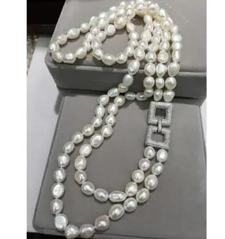 Jewelry Free Shipping 10-11MM Natural Pearl Sweater Chain Necklace Multilayer Double Layer Freshwater Pearl Buckle Baroque 24in
Jewelry Free Shipping 10-11MM Natural Pearl Sweater Chain Necklace Multilayer Double Layer Freshwater Pearl Buckle Baroque 24in