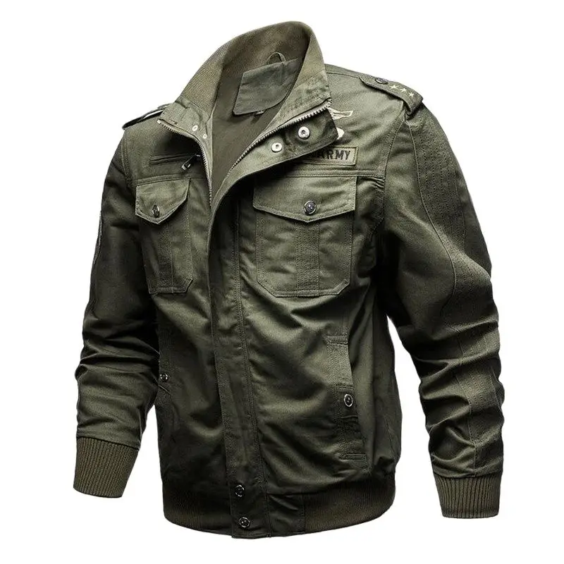 

Dropshipping Military Jacket Men Winter 100% Cotton Jacket Coat Army Men's Pilot Jacket Air Force Autumn Casual Cargo Jaqueta