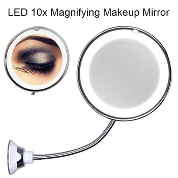 Rotating Gooseneck LED Light 10X Magnifying Makeup Mirror For Bathroom Shower Round With Suction Cup
Rotating Gooseneck LED Light 10X Magnifying Makeup Mirror For Bathroom Shower Round With Suction Cup