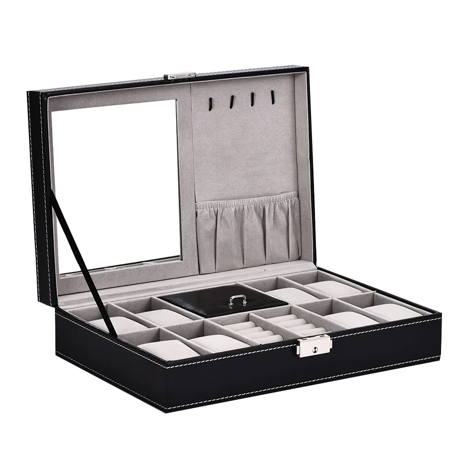 Hot Sales-Black 8-Bit Watch Jewlery Box Not Window with Mirror Watch Jewelry Box 
Hot Sales-Black 8-Bit Watch Jewlery Box Not Window with Mirror Watch Jewelry Box