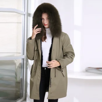 2019 New Winter Women Large Real Fox Fur Collar Hooded Rabbit Fur Liner Coat Army Greed Parkas Outwear Winter Jacket
2019 New Winter Women Large Real Fox Fur Collar Hooded Rabbit Fur Liner Coat Army Greed Parkas Outwear Winter Jacket
