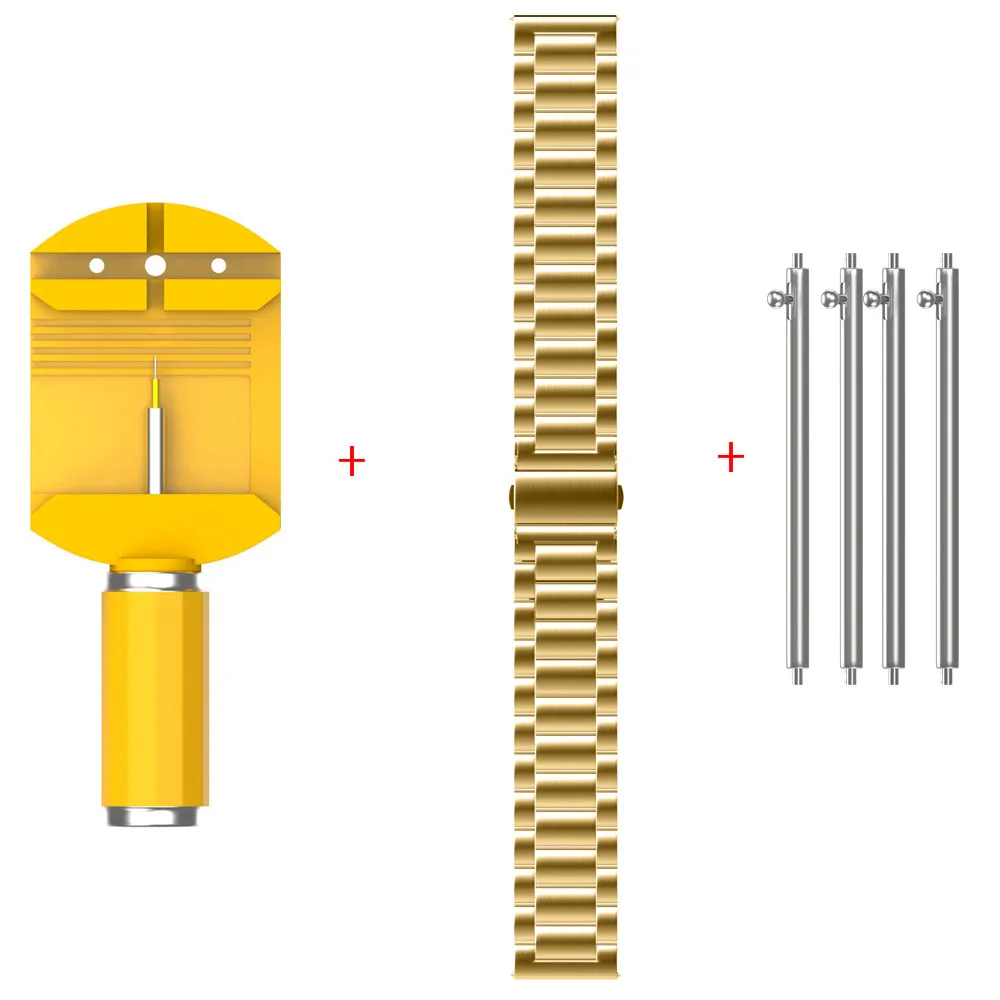 2020 Watch Band Women Men UnisexUniversal Loop Stainless Steel Link Watch Strap Bands Strap Foldover Clasp sports Straps #40