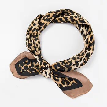 Silk Feeling Elegant Lady Scarf Women Leopard Scarves Headwear Hair Band Neck Scarfs Small Square Female Wrist Wrap Handkerchief 
Silk Feeling Elegant Lady Scarf Women Leopard Scarves Headwear Hair Band Neck Scarfs Small Square Female Wrist Wrap Handkerchief