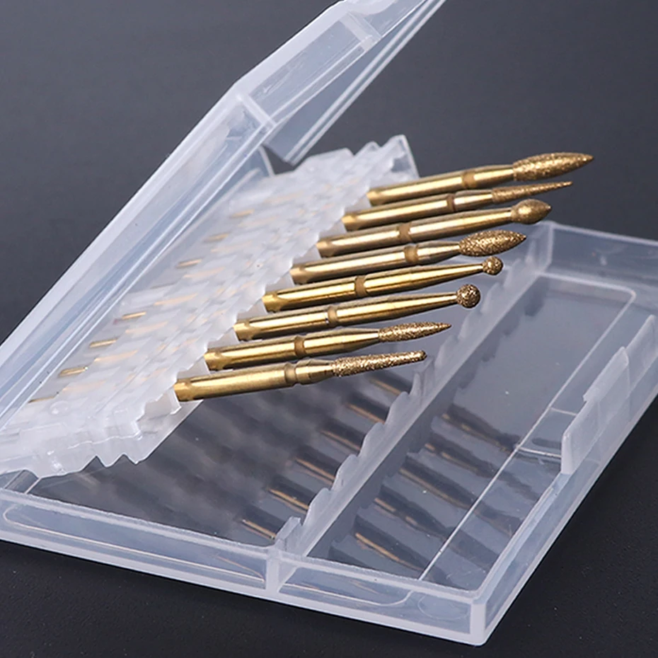 8pcMilling Cutter For Manicure Machine Accessories Diamond Nail Drill Bits Rotary Burr Gold Cutter Remove Cuticles Tool LA1509-1
8pcMilling Cutter For Manicure Machine Accessories Diamond Nail Drill Bits Rotary Burr Gold Cutter Remove Cuticles Tool LA1509-1