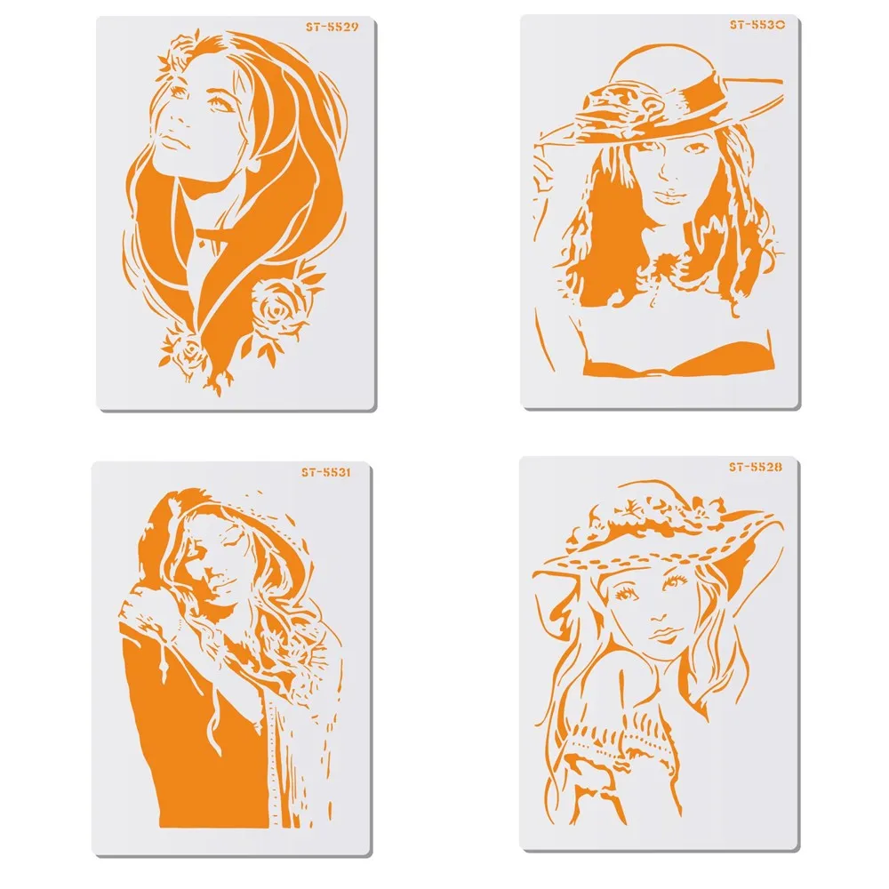 Hot Selling 4 Pcs/Set Beautiful Girl Cake Design Stencils Cake Fondant Tool Templates Plastic Cake Stencils
Hot Selling 4 Pcs/Set Beautiful Girl Cake Design Stencils Cake Fondant Tool Templates Plastic Cake Stencils