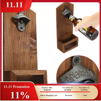 Vintage Wall Mounted Wood Bottle Opener Tool Creative Retro Beer Corkscrew Bar Drinking Accessories Magnet Refrigerator Stickers
Vintage Wall Mounted Wood Bottle Opener Tool Creative Retro Beer Corkscrew Bar Drinking Accessories Magnet Refrigerator Stickers