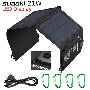 Suaoki 21W Solar Panel Charger Battery Foldable Waterproof Sun Energy LED Display Dual USB 5V/4A Output for iPhone X 8 Huawei 
Suaoki 21W Solar Panel Charger Battery Foldable Waterproof Sun Energy LED Display Dual USB 5V/4A Output for iPhone X 8 Huawei