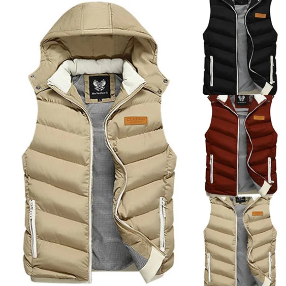 Nice Brand Fashion Warm Mens Vests Beige Winter Autumn Mens Sleeveless Jacket Thick Outercoat Waistcoats Male Slim Vest with Hat
Nice Brand Fashion Warm Mens Vests Beige Winter Autumn Mens Sleeveless Jacket Thick Outercoat Waistcoats Male Slim Vest with Hat