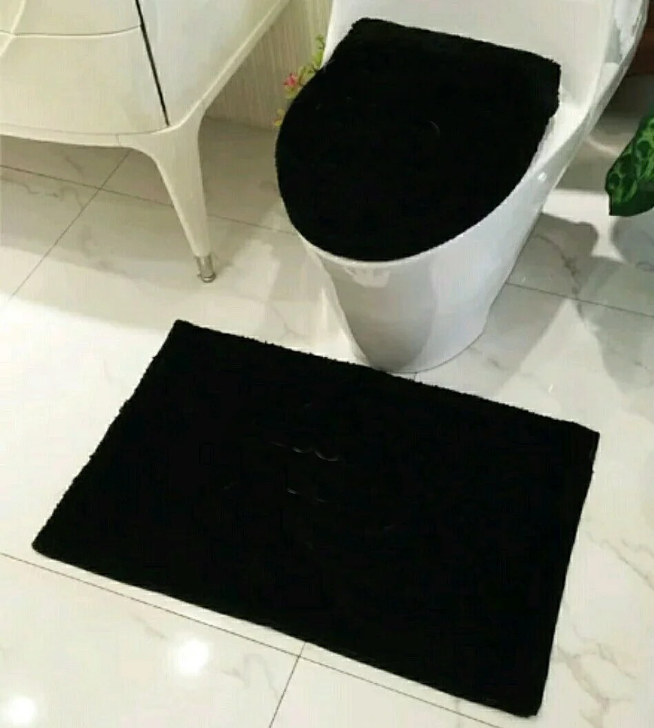 winter warm black white Tufted Bathroom mat set soft toilet set non slip
winter warm black white Tufted Bathroom mat set soft toilet set non slip