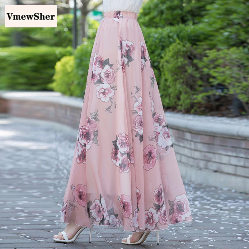 VmewSher New Spring Women Long Skirt Floral Leaves Print Fashion Lady Elegant Summer Chiffon Skirts Boho High Waist
VmewSher New Spring Women Long Skirt Floral Leaves Print Fashion Lady Elegant Summer Chiffon Skirts Boho High Waist