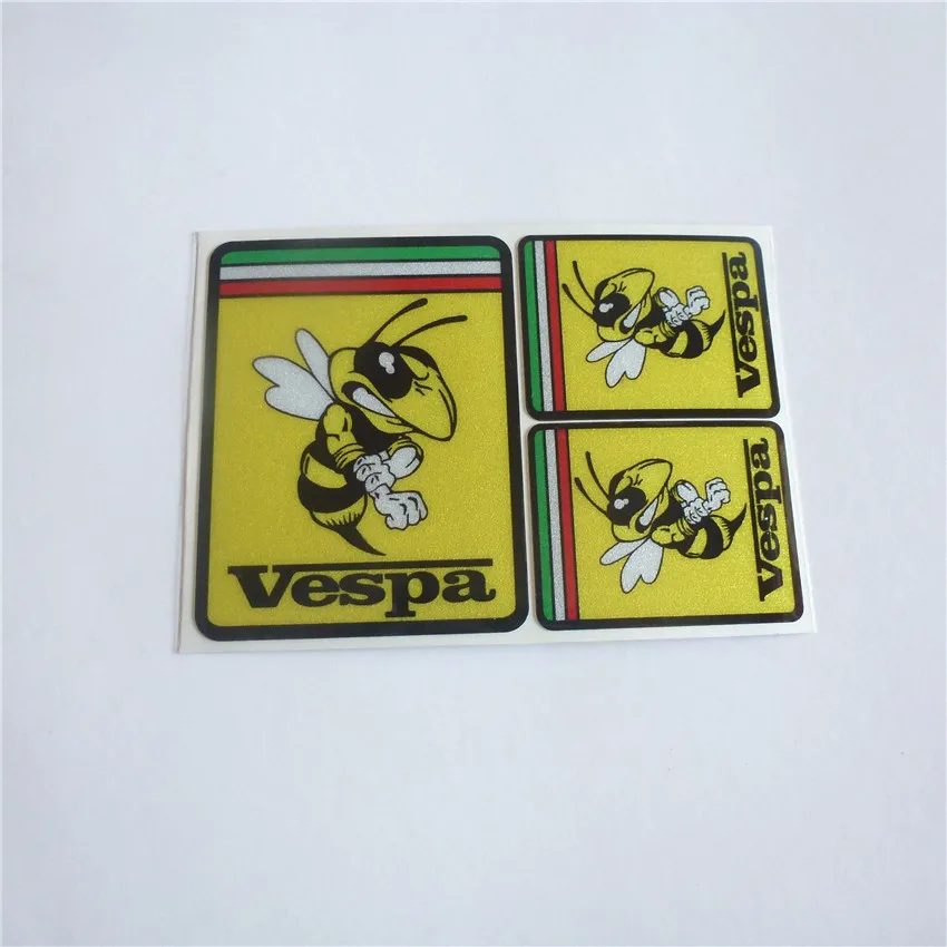 

3Pcs Honey Bee Motorcycle Stickers Reflective Motocross Racing Car Stickers Scooter Helmet Decals for PIAGGIO VESPA GTS GTV