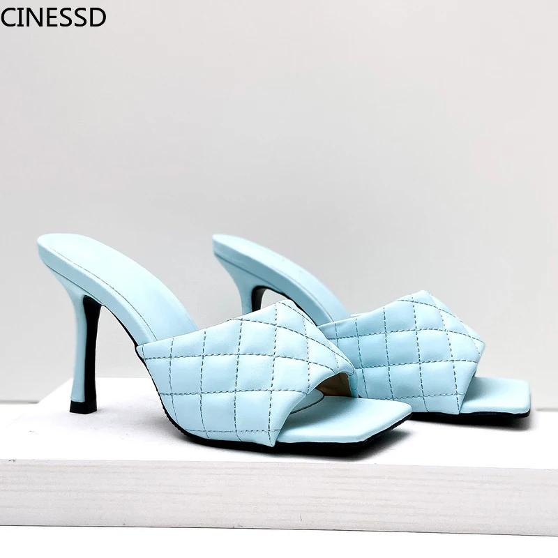 2020 Brand Design Women slippers Elegant Square Toe Thin High Heels Slippers Summer Outdoor Beach Slides Shoes
2020 Brand Design Women slippers Elegant Square Toe Thin High Heels Slippers Summer Outdoor Beach Slides Shoes