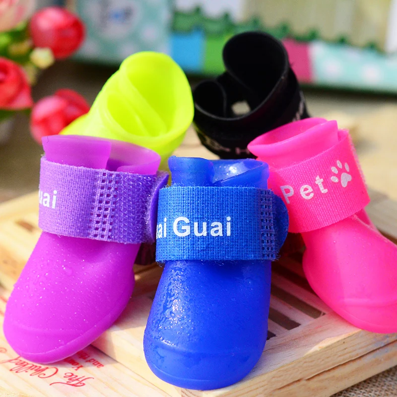 New 4Pcs/Set Candy Color Rubber Silicone Pet Rain Boots Pet Dog Cat Non-slip Waterproof Protective Rainshoes Pet Outdoor Shoes
New 4Pcs/Set Candy Color Rubber Silicone Pet Rain Boots Pet Dog Cat Non-slip Waterproof Protective Rainshoes Pet Outdoor Shoes