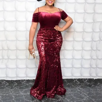 Floor-Length Off Shoulder Sequins Evening Party Dress Women Bodycon Vintage Red Velvet Winter Sexy Long Dresses African Ladies
Floor-Length Off Shoulder Sequins Evening Party Dress Women Bodycon Vintage Red Velvet Winter Sexy Long Dresses African Ladies
