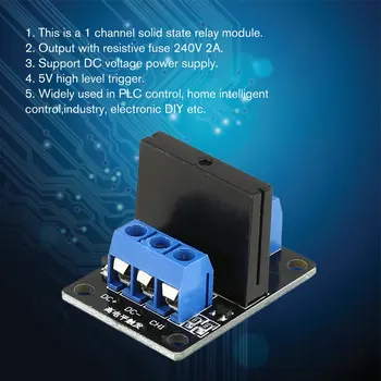 1 Channel Solid State Relay Module Board High Level Trigger SSR Input 5V DC Output 240V AC 2A Fuse for Arduino PLC Controller
1 Channel Solid State Relay Module Board High Level Trigger SSR Input 5V DC Output 240V AC 2A Fuse for Arduino PLC Controller