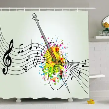 Shower Curtain Set with Hooks Event Audio Music Colorful Notes Violoncello Key Acoustic Band Cello Classic Clef Creative Club
Shower Curtain Set with Hooks Event Audio Music Colorful Notes Violoncello Key Acoustic Band Cello Classic Clef Creative Club