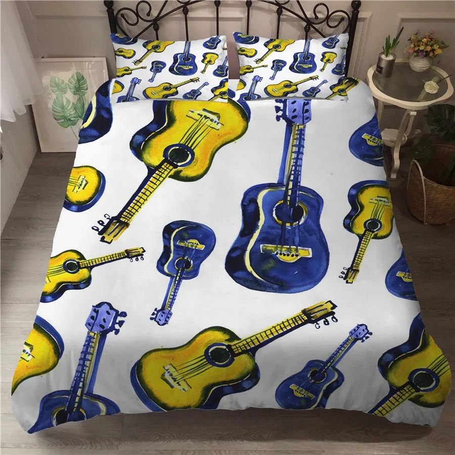 A Bedding Set 3D Printed Duvet Cover Bed Set Guitar Home Textiles for Adults Bedclothes with Pillowcase #JT07
A Bedding Set 3D Printed Duvet Cover Bed Set Guitar Home Textiles for Adults Bedclothes with Pillowcase #JT07