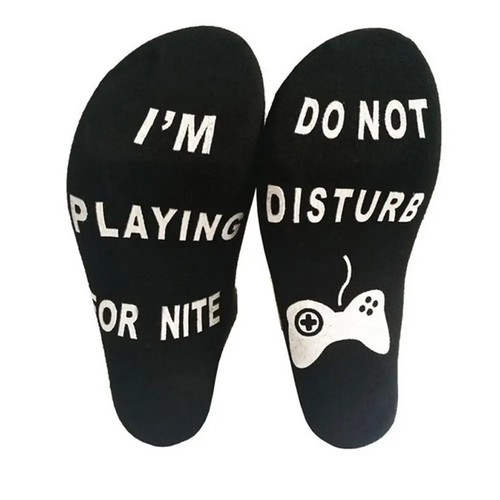 

New Printing Letter Unisex Socks Do Not Disturb I'm Playing Skateboard Sock Christmas Autumn Winter Funny Harajuku Hip Hop Sock