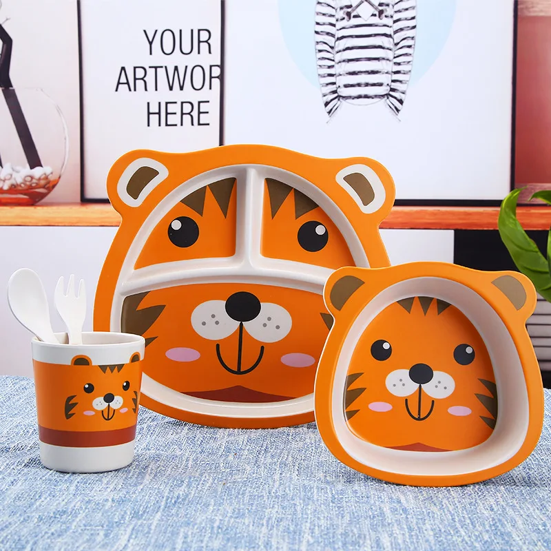 5pcs/Set Children Tableware Set Bamboo Fiber Anti-fall Bowl Creative Cute Animal Shape Spoon Fork Cup Baby Divider Plate
5pcs/Set Children Tableware Set Bamboo Fiber Anti-fall Bowl Creative Cute Animal Shape Spoon Fork Cup Baby Divider Plate