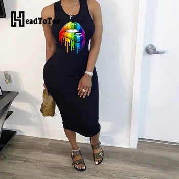 Lips Print Cut Out Ruched Bodycon Dress Women Sleeveless Sheath Pleated Casual Midi Summer Dress
Lips Print Cut Out Ruched Bodycon Dress Women Sleeveless Sheath Pleated Casual Midi Summer Dress