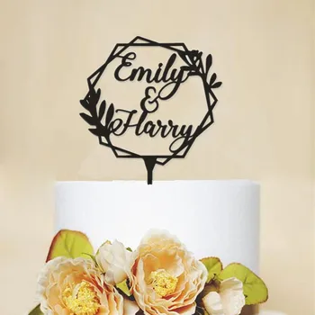 New Arrival Romantic Wreath Wedding Cake Toppers Personalized Bride Groom Cake Decoration Custom Name Wedding Party Supplies
New Arrival Romantic Wreath Wedding Cake Toppers Personalized Bride Groom Cake Decoration Custom Name Wedding Party Supplies