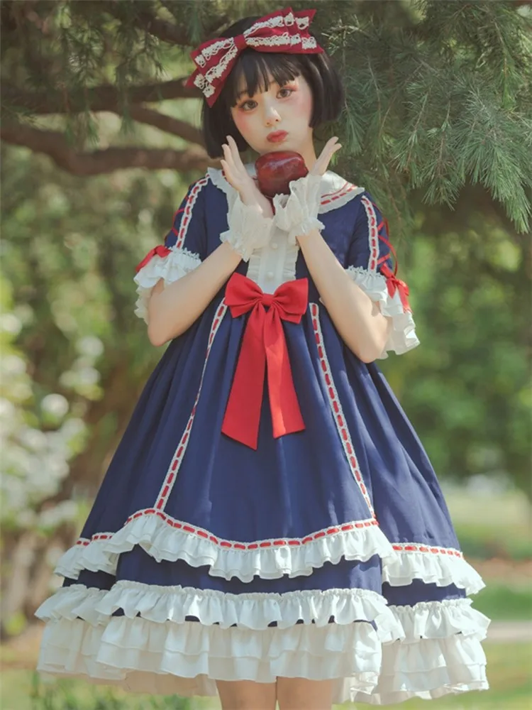 Summer Short Sleeve Blue Lolita Op Women Dress Gorgeous Court Style High Waist Lolitas Princess Dresses Victorian Gothic Vintage
Summer Short Sleeve Blue Lolita Op Women Dress Gorgeous Court Style High Waist Lolitas Princess Dresses Victorian Gothic Vintage