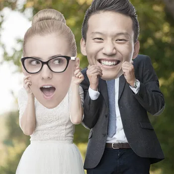 2pcs Custom bride groom face fans Fathead Wedding Big Head photo props, personalise Family Reunion head funny photo booths 
2pcs Custom bride groom face fans Fathead Wedding Big Head photo props, personalise Family Reunion head funny photo booths