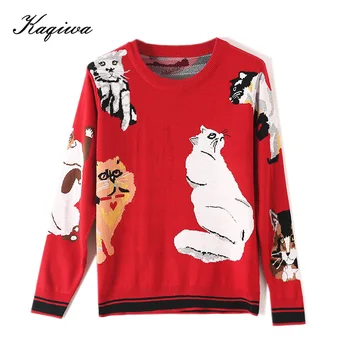 2020 new women's color matching Kitty jacquard college style Korean version sweater versatile Pullover round neck knit Pullover
2020 new women's color matching Kitty jacquard college style Korean version sweater versatile Pullover round neck knit Pullover