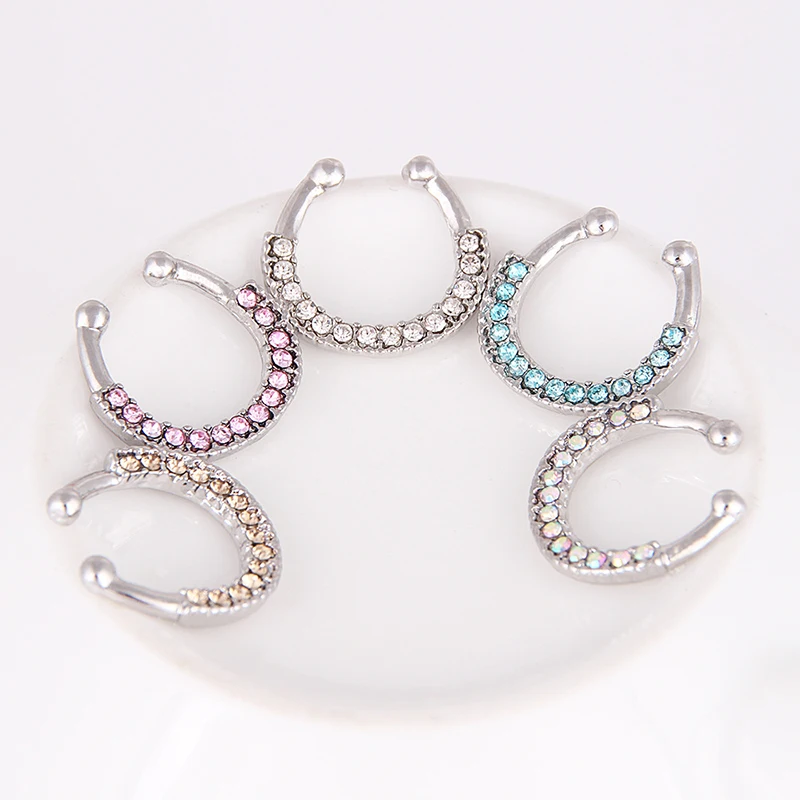 Crystal Clicker Fake Septum for Women Body Clip Hoop Vintage multicolor Fake Nose Ring Faux Piercing Body Jewelry
Crystal Clicker Fake Septum for Women Body Clip Hoop Vintage multicolor Fake Nose Ring Faux Piercing Body Jewelry