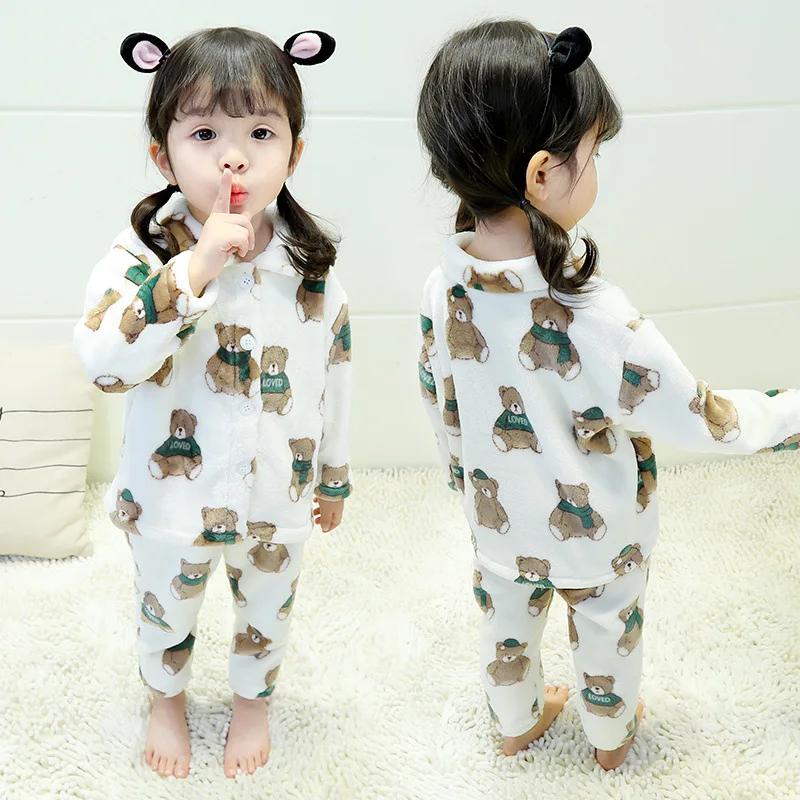 Children plus Velvet Double Layer Flannel Pajamas 2018 Winter New Style Men And Women Children Thick Bear Pajama Two-Piece Set
Children plus Velvet Double Layer Flannel Pajamas 2018 Winter New Style Men And Women Children Thick Bear Pajama Two-Piece Set