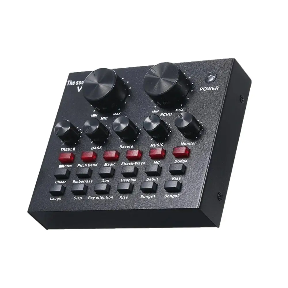 New V8 Usb Sound Card 12 Sound Pattern Audio Microphone Webcast Live External Usb Sound Card Bluetooth Function Audio Interface
New V8 Usb Sound Card 12 Sound Pattern Audio Microphone Webcast Live External Usb Sound Card Bluetooth Function Audio Interface
