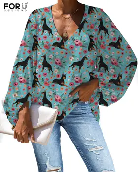 FORUDESIGNS Kawaii Bichon Frise Flower Print Womens Deep V Neck Tops and Blouses for Work Batwing Sleeve Loose Shirts
FORUDESIGNS Kawaii Bichon Frise Flower Print Womens Deep V Neck Tops and Blouses for Work Batwing Sleeve Loose Shirts