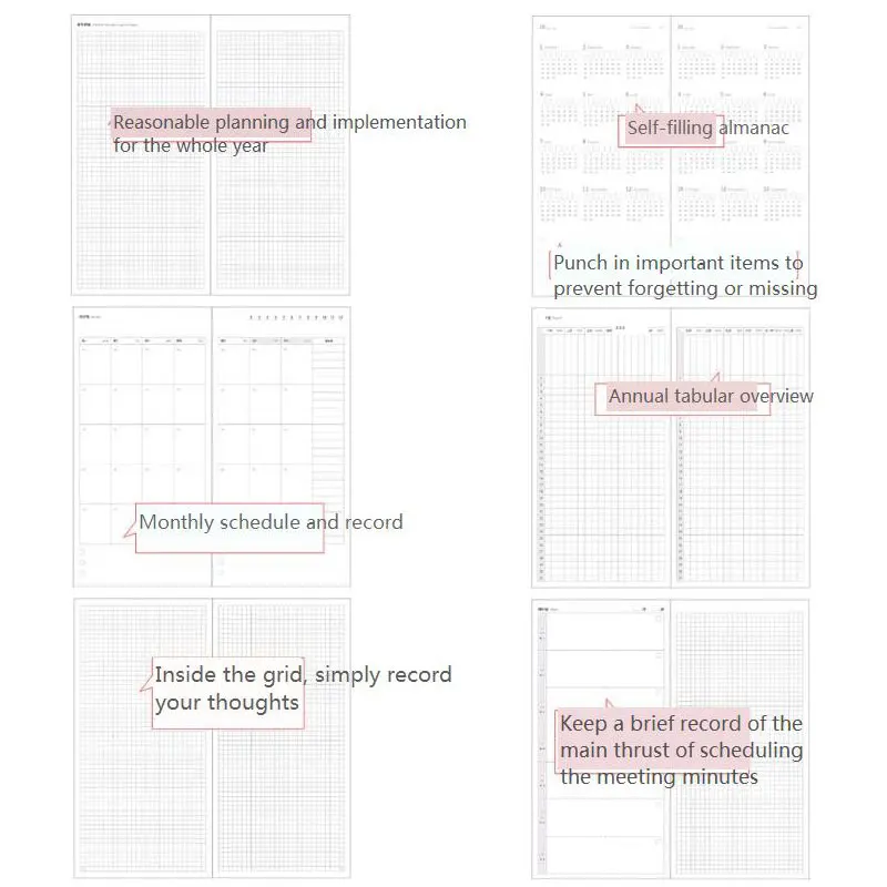 colorful notebook student diary notepad weekly planner journal