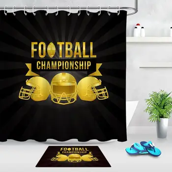 Football Golden Letter Helmet Waterproof Fabric Shower Curtain Custom Bedroom Curtain And Mat Football Sports Party Decoration
Football Golden Letter Helmet Waterproof Fabric Shower Curtain Custom Bedroom Curtain And Mat Football Sports Party Decoration