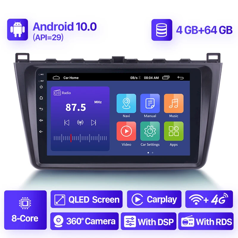Seicane 9 inch Android 10.0 Car Radio GPS For Mazda 6 Rui wing/ mazda 6 II Ultra 2008-2013 2014 2 DIN Audio Multimedia Player
Seicane 9 inch Android 10.0 Car Radio GPS For Mazda 6 Rui wing/ mazda 6 II Ultra 2008-2013 2014 2 DIN Audio Multimedia Player