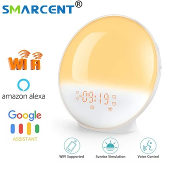 WIFI FM Radio Sunrise Alarm Clock Upgrade Smart Wake Up LED Sunrise Light APP with Alexa/Google 7 Colors Sunrise Simulation 
WIFI FM Radio Sunrise Alarm Clock Upgrade Smart Wake Up LED Sunrise Light APP with Alexa/Google 7 Colors Sunrise Simulation