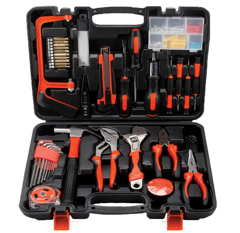 Hand Tool Set General Household Repair Hand Tool Kit with Plastic Toolbox Storage Case Socket Wrench Screwdriver Knife
Hand Tool Set General Household Repair Hand Tool Kit with Plastic Toolbox Storage Case Socket Wrench Screwdriver Knife