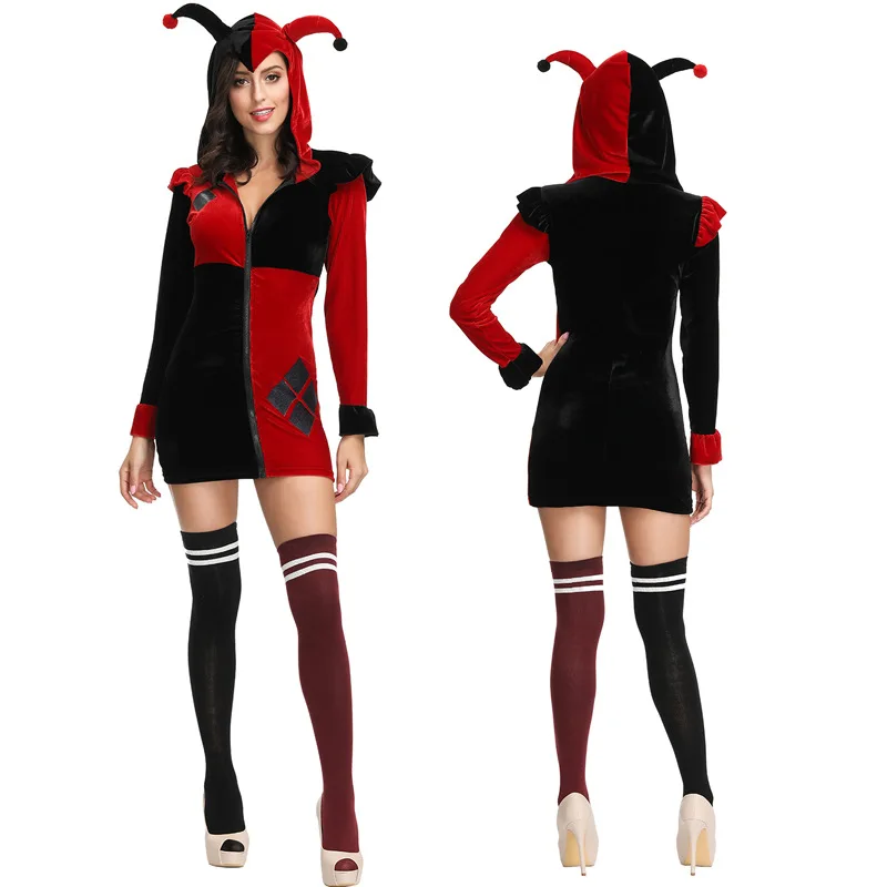 Halloween Adult Horn Costume Circus Clown Character Cosplay Clothes Reddish Black Dress
Halloween Adult Horn Costume Circus Clown Character Cosplay Clothes Reddish Black Dress