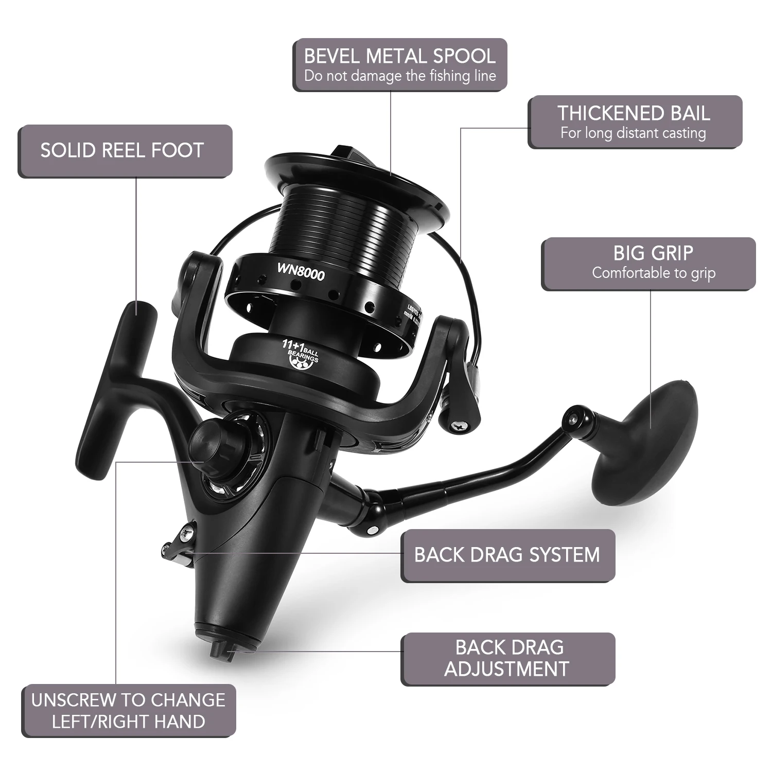 Hot New 11+1BB 5.1:1 Spinning Fishing Reel Interchangeable Left/Right Handle Front Rear Drag Fishing Spinning Reel for Pesca
Hot New 11+1BB 5.1:1 Spinning Fishing Reel Interchangeable Left/Right Handle Front Rear Drag Fishing Spinning Reel for Pesca