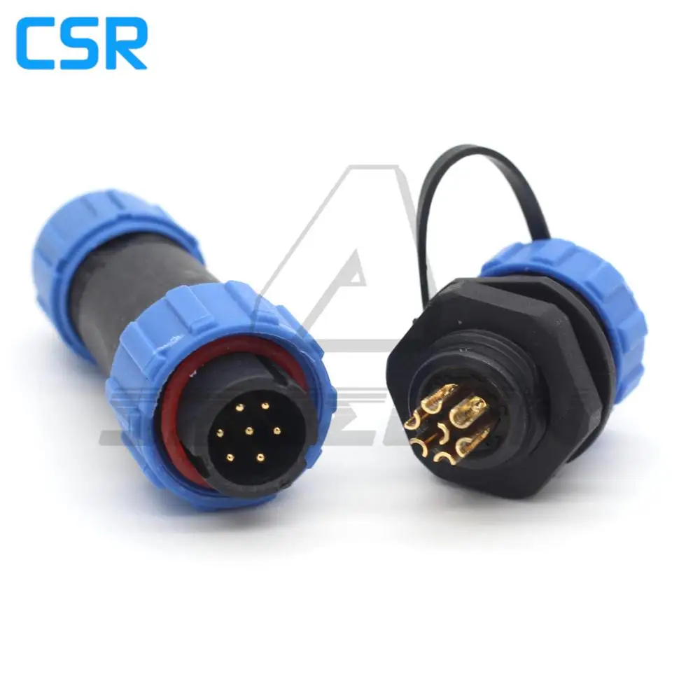 SP13 waterproof 2/3/4/5/6/7/9pin plug(male)and 9 pin socket(female), LED power cable outdoor panel mount connector IP68
SP13 waterproof 2/3/4/5/6/7/9pin plug(male)and 9 pin socket(female), LED power cable outdoor panel mount connector IP68