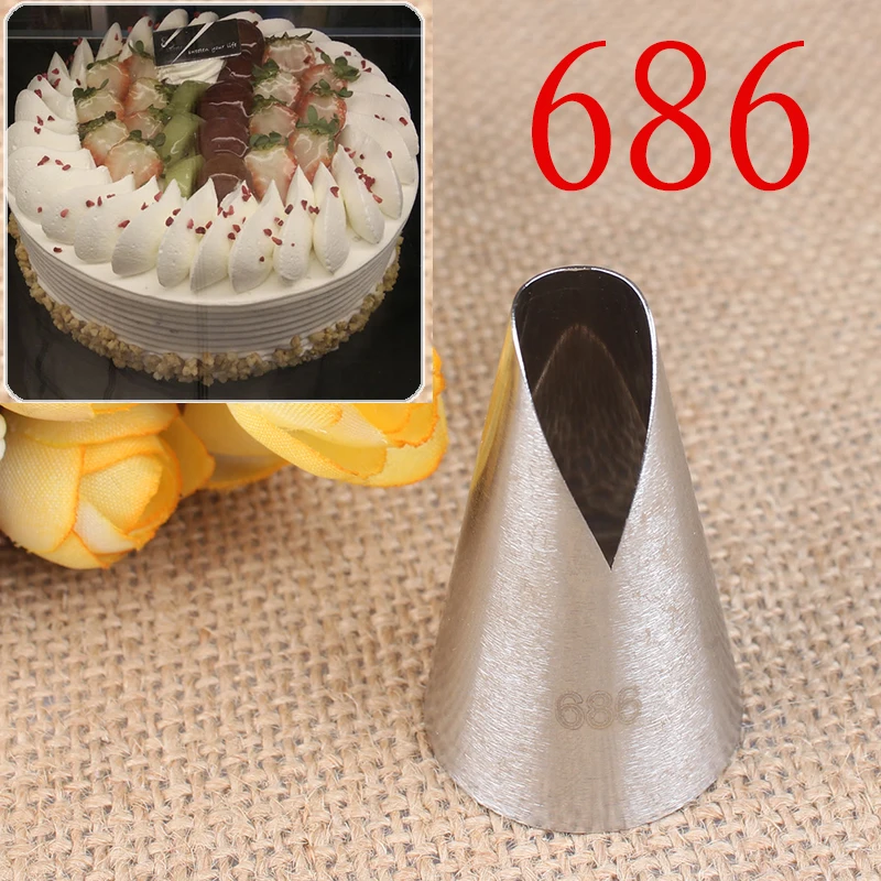 #686 Pastry Nozzles for Cream Confectionery Nozzle Icing Piping Nozzles for Cakes Baking Tools Stainless Steel Pastry tips
#686 Pastry Nozzles for Cream Confectionery Nozzle Icing Piping Nozzles for Cakes Baking Tools Stainless Steel Pastry tips