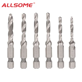 ALLSOME 6pcs 1/4" HSS 4341 Drill Tap Countersink Set Combination Deburr Bit High-Speed Steel Combined Tap Deburring Drill Bits
ALLSOME 6pcs 1/4" HSS 4341 Drill Tap Countersink Set Combination Deburr Bit High-Speed Steel Combined Tap Deburring Drill Bits
