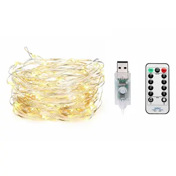 USB Battery Box Copper Wire Light 100 Lights USB+8 Function +13-Key Remote Control IP44 Waterproof Copper Wire Light
USB Battery Box Copper Wire Light 100 Lights USB+8 Function +13-Key Remote Control IP44 Waterproof Copper Wire Light