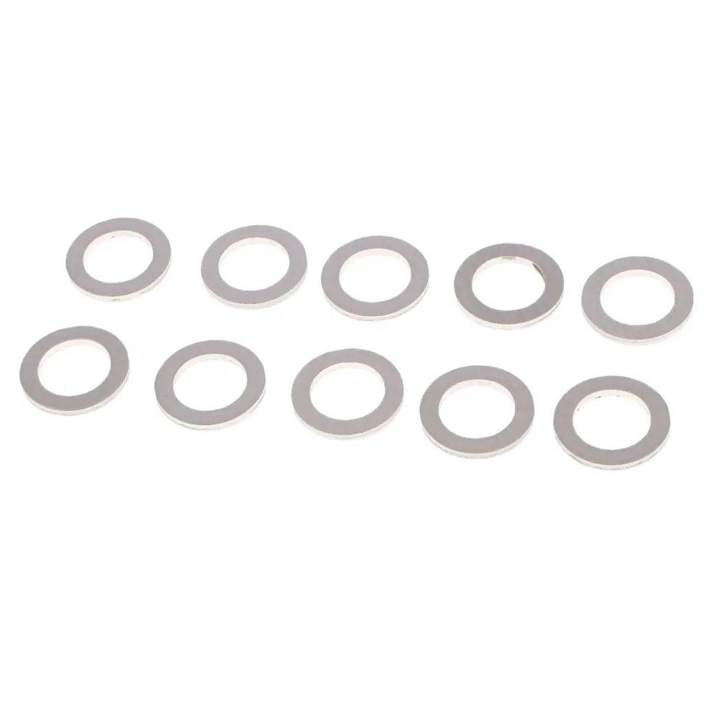 10Pcs/Set M14 Aluminum Engine Oil Drain Plug Crush Gasket Washers Seals for Honda Acura, Replaces # 94109-14000 10Pcs/Set M14 Aluminum Engine Oil Drain Plug Crush Gasket Washers Seals for Honda Acura, Replaces # 94109-14000