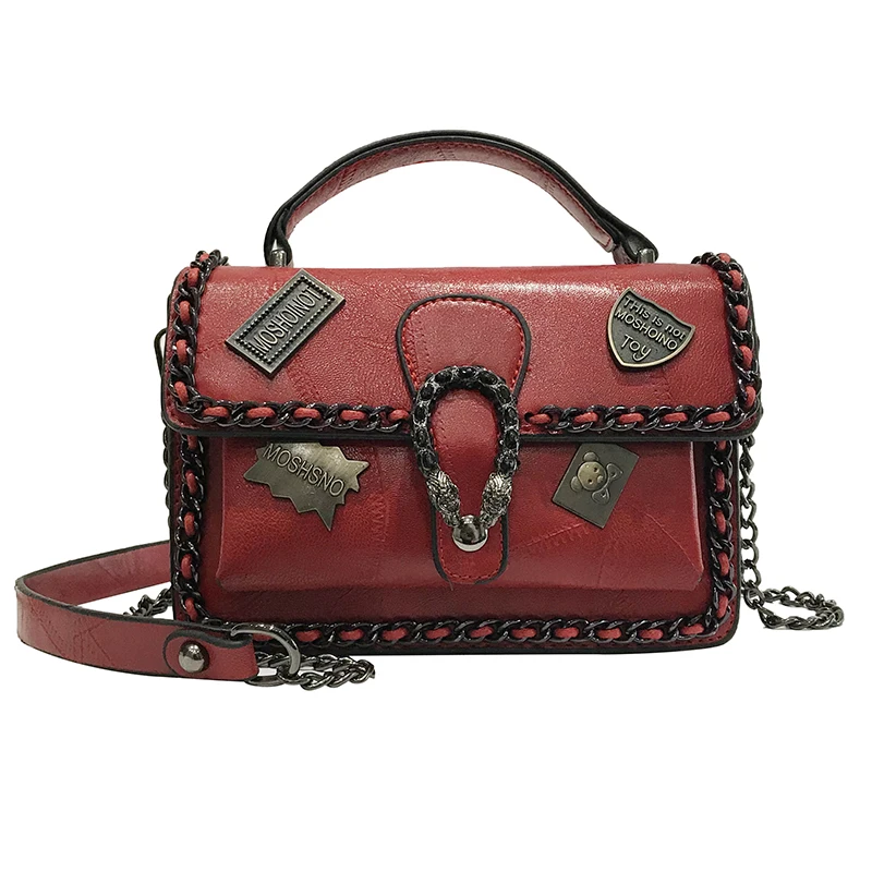 crossbody bags for women leather handbags luxury handbags women bags designer rivet Design chain shoulder bag sac a mai red 
crossbody bags for women leather handbags luxury handbags women bags designer rivet Design chain shoulder bag sac a mai red