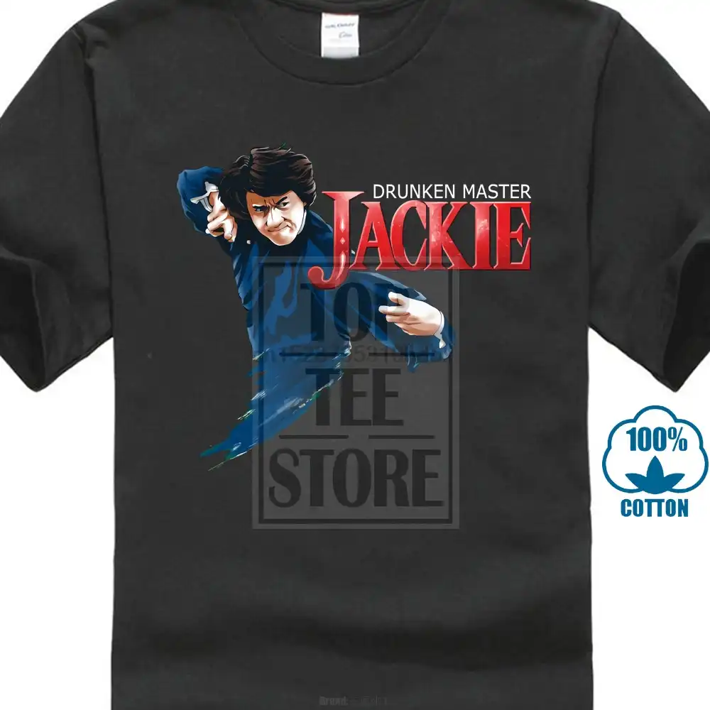 new drunken master jackie chan classic kungfu movie men black t