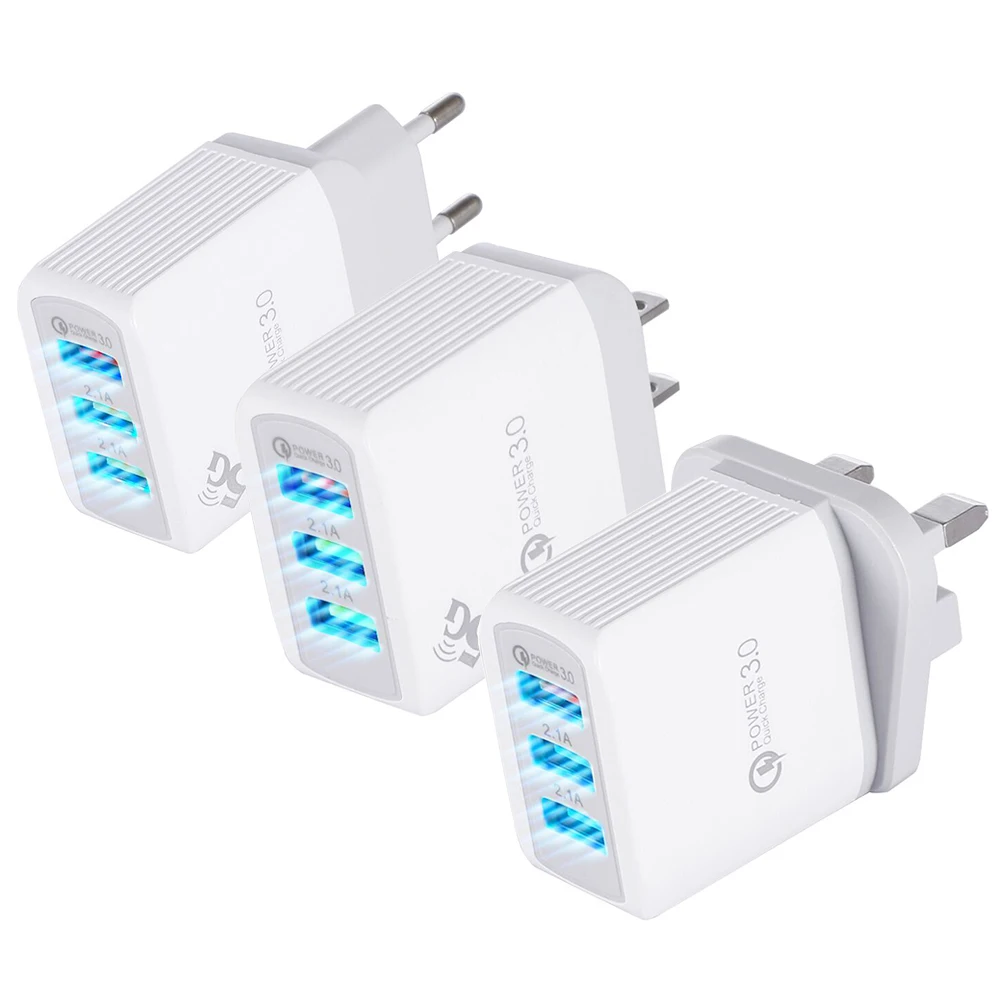 QC 3.0 3A LED Wall Charger Fast Adapter Portable USB Wall Charger Multi 3-Port Travel Charger Fast Charger 3USB Charging Adapter
QC 3.0 3A LED Wall Charger Fast Adapter Portable USB Wall Charger Multi 3-Port Travel Charger Fast Charger 3USB Charging Adapter